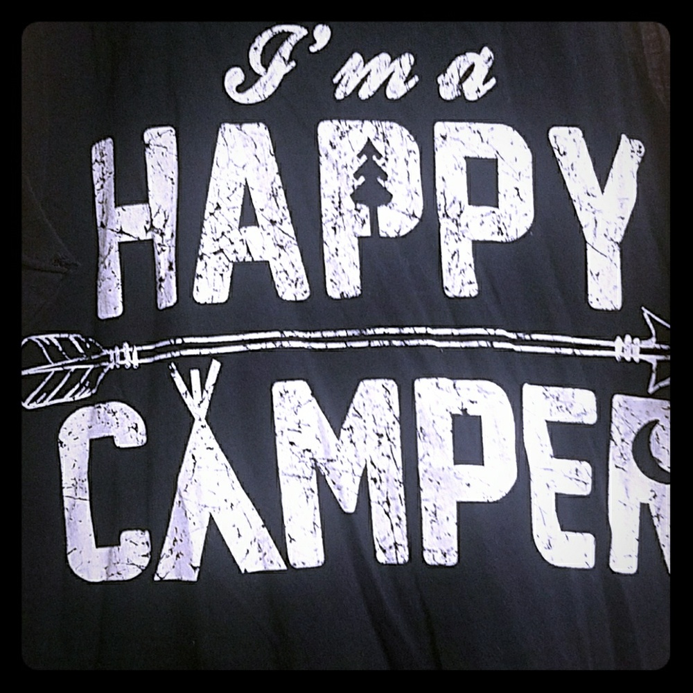 I'm a Happy Camper Boho Crop Muscle T. NW/out tags